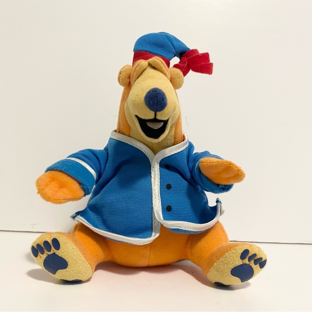 Blue Jacket Orange Bear Plush Toy - Kids Stuffed Animal